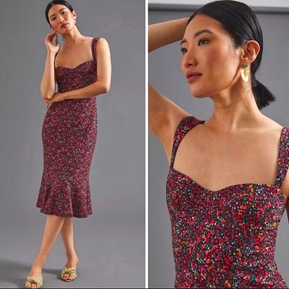 HUTCH SWEETHEART MIDI DRESS XS